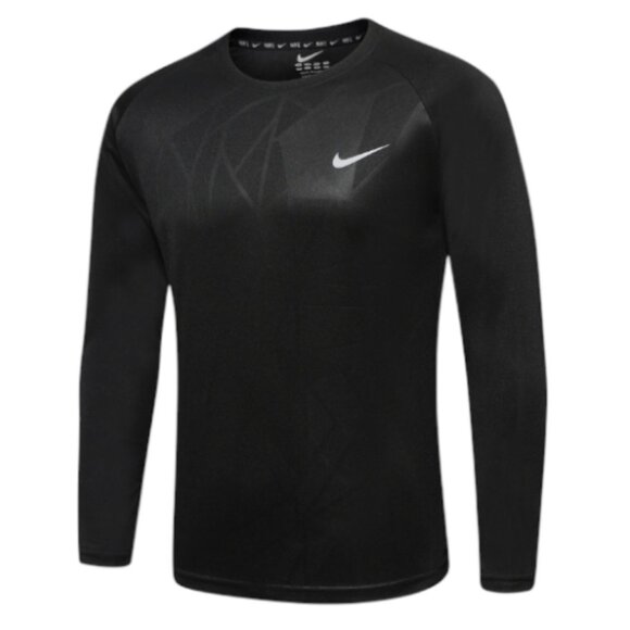 Nike Dri-Fit geometric pattern long sleeve shirt black men's size XXL - Picture 1 of 4